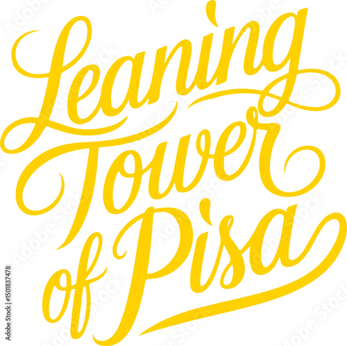Leaning Tower of Pisa Typography.
