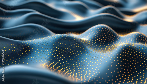 Wallpaper Mural Abstract Blue and Gold Geometric Waves Torontodigital.ca