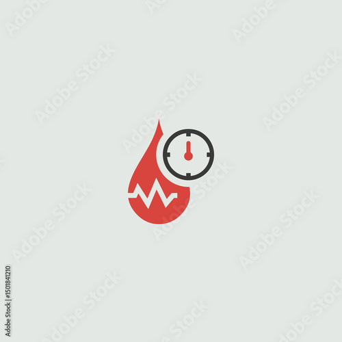 Blood presure icon logo flat vector design.eps