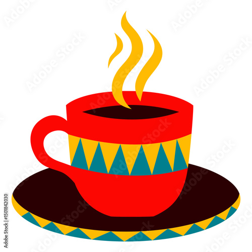Coffee cup steamy illustration
