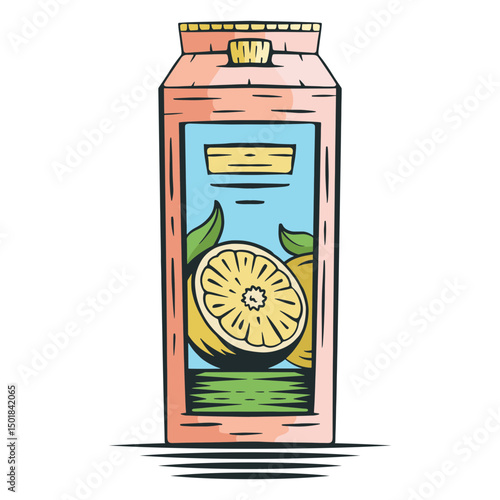 Lemonade carton hand drawn
