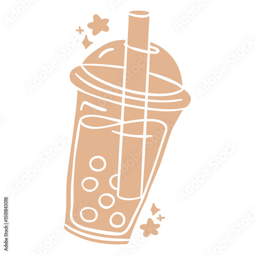 Boba tea cut out