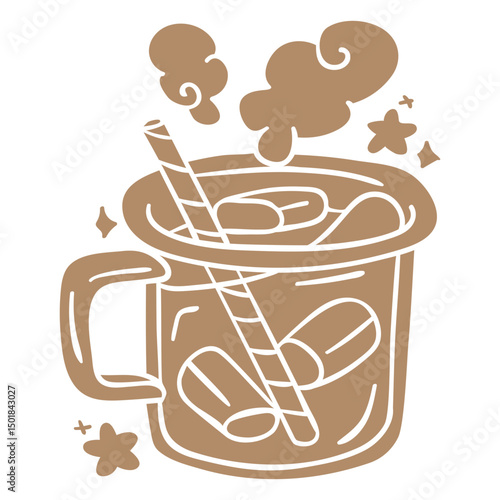 Sparkly hot chocolate cut out