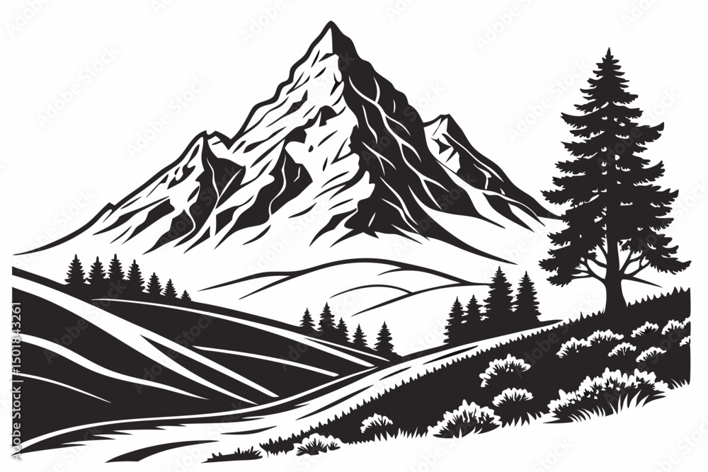 Fototapeta premium vector illustration of a forest