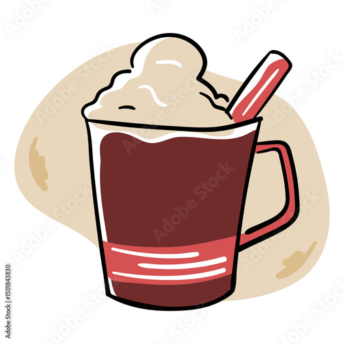 Capuccino mug color stroke
