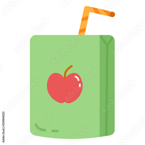 Apple juice with straw
