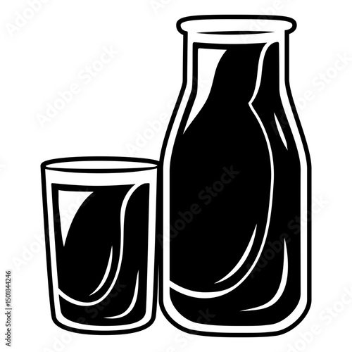 Drinks high contrast jar and cup