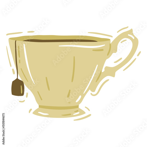 Tea cup element semi-flat