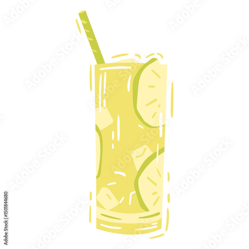 Lemonade glass color cut out 