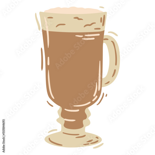 Cappuccino coffee cup color cut out