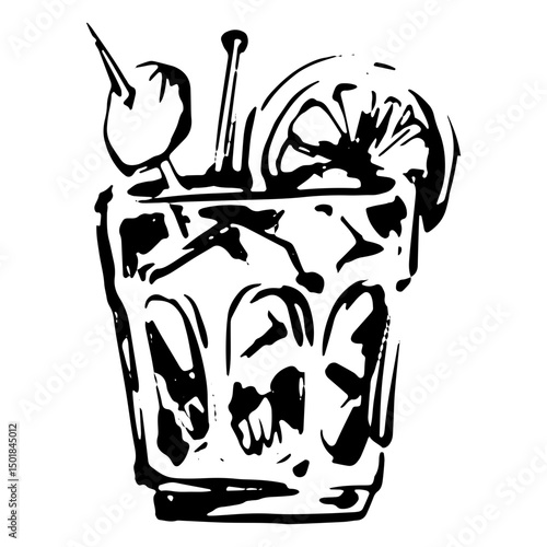 Drawing of summer cocktail