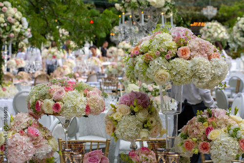 centro de flores decoración boda