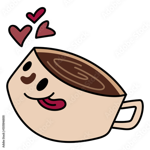 Mischievous coffee cup cartoon   