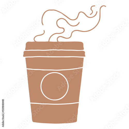 Coffee cup with smoke coming out of it