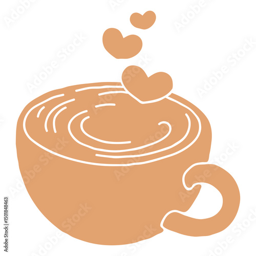 Cup of coffee with hearts on it
