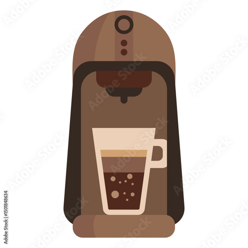 Coffee maker with a cup of coffee