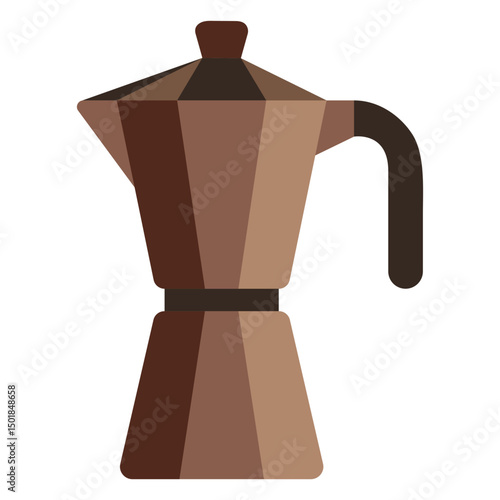 Coffee maker icon italian brown