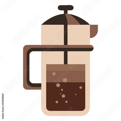 French press coffee maker icon