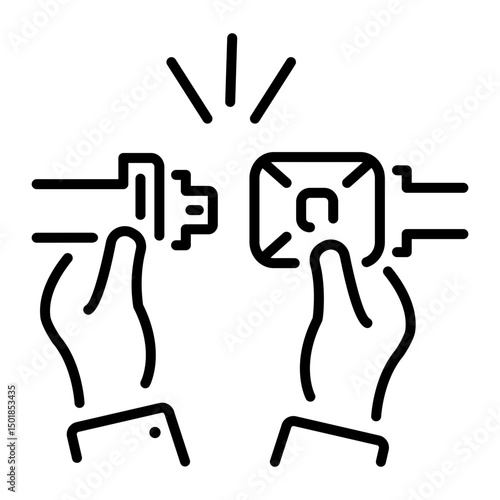 An outline style icon of seat belt
