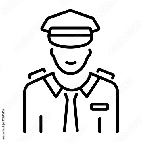 A linear style icon of police