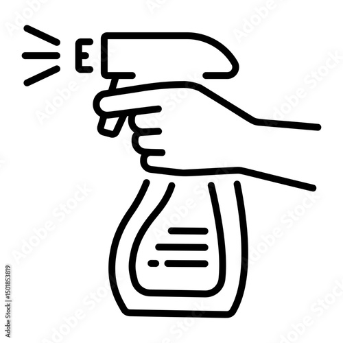 A linear style icon of disinfectant spray