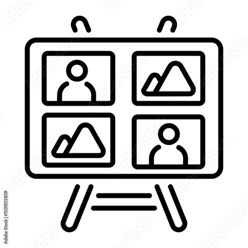 An outline style icon of storyboard