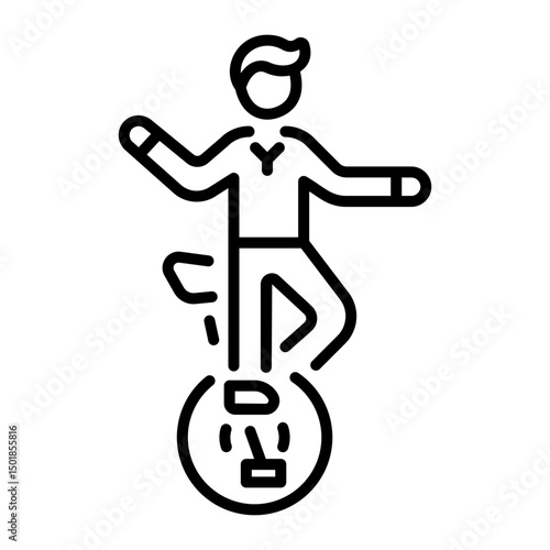 An outline style icon of stunt double
