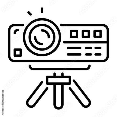 A line style icon of film projector