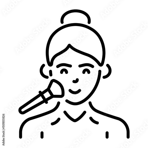 An outline style icon of makeup