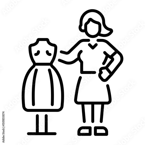 An outline style icon of costume designer