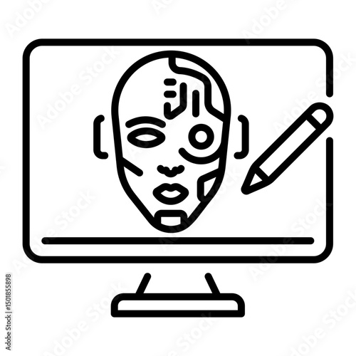 A line style icon of cgi software
