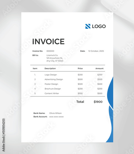 Professional Minimalist Invoice Template  Editable & Print-Ready