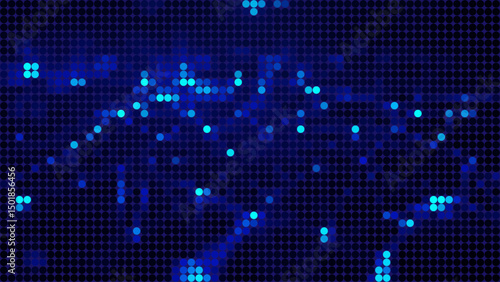 abstract ai neural network background with glowing interconnected nodes and deep blue cyan digital circuits, futuristic cybernetic web with smooth soft lighting, concept of artificial intelligence
