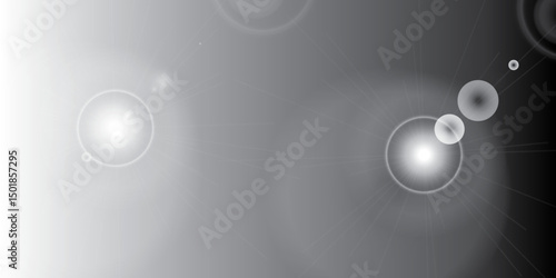 Abstract vector background with shiny blue glass circles and light reflection