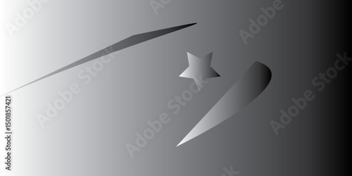 Origami paper bird icon with a flying sword illustration in an abstract background design