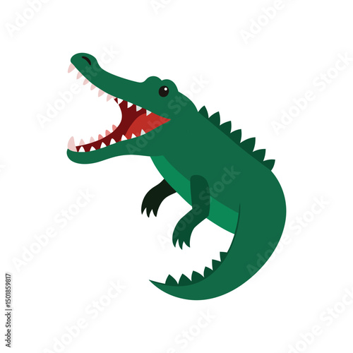 crocodile cartoon isolated on white