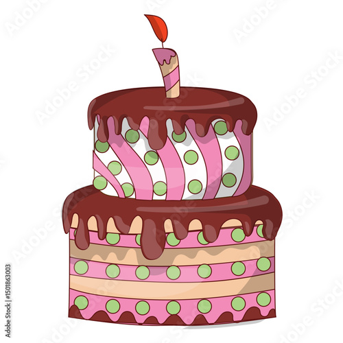Chocolate birthday cake cartoon