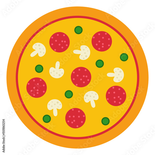 Colorful whole pizza design