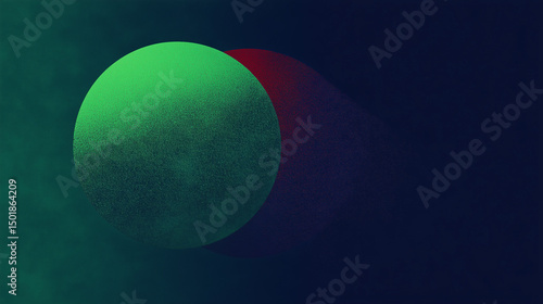 Glowing green sphere patten black background,  grainy gradient noise texture,  poster banner backdrop abstract design, power point background