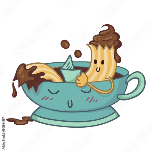 Churro bathing character