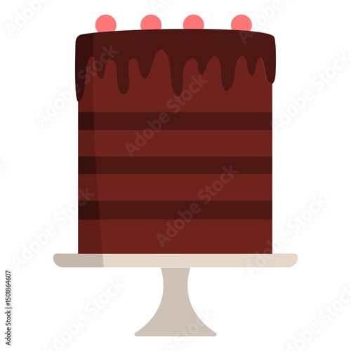 Layered chocolate cake flat