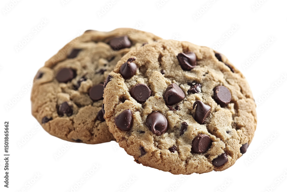 Delectable Duet Two chocolate chip cookies on a stark black canvas Delectable Duet Two chocolate chip cookies on a stark black canvas
