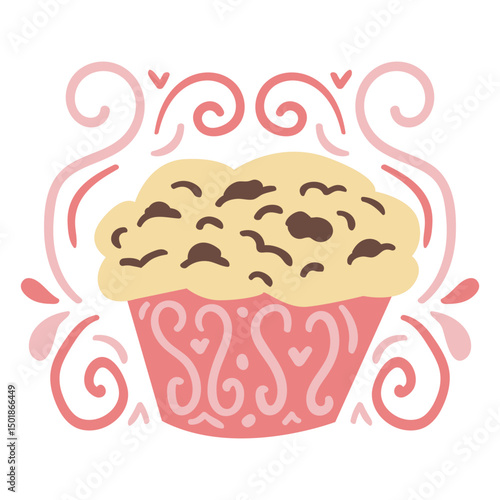 Cute chocolate chip cupcake