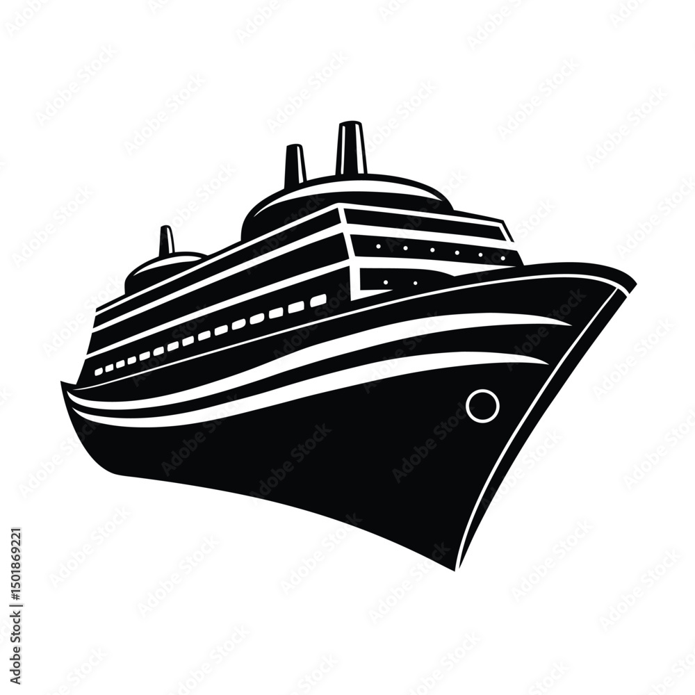 Obraz premium Cargo Ship Silhouette Vector Bundle, Marine Transport SVG Clipart for T-Shirt & Print Designs