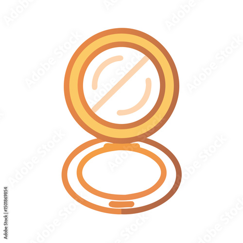 luxury Compact Powder Icon – Cosmetic Makeup Vector

