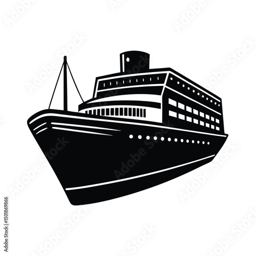 Cargo Ship Silhouette Vector Bundle,  Marine Transport SVG Clipart for T-Shirt & Print Designs

