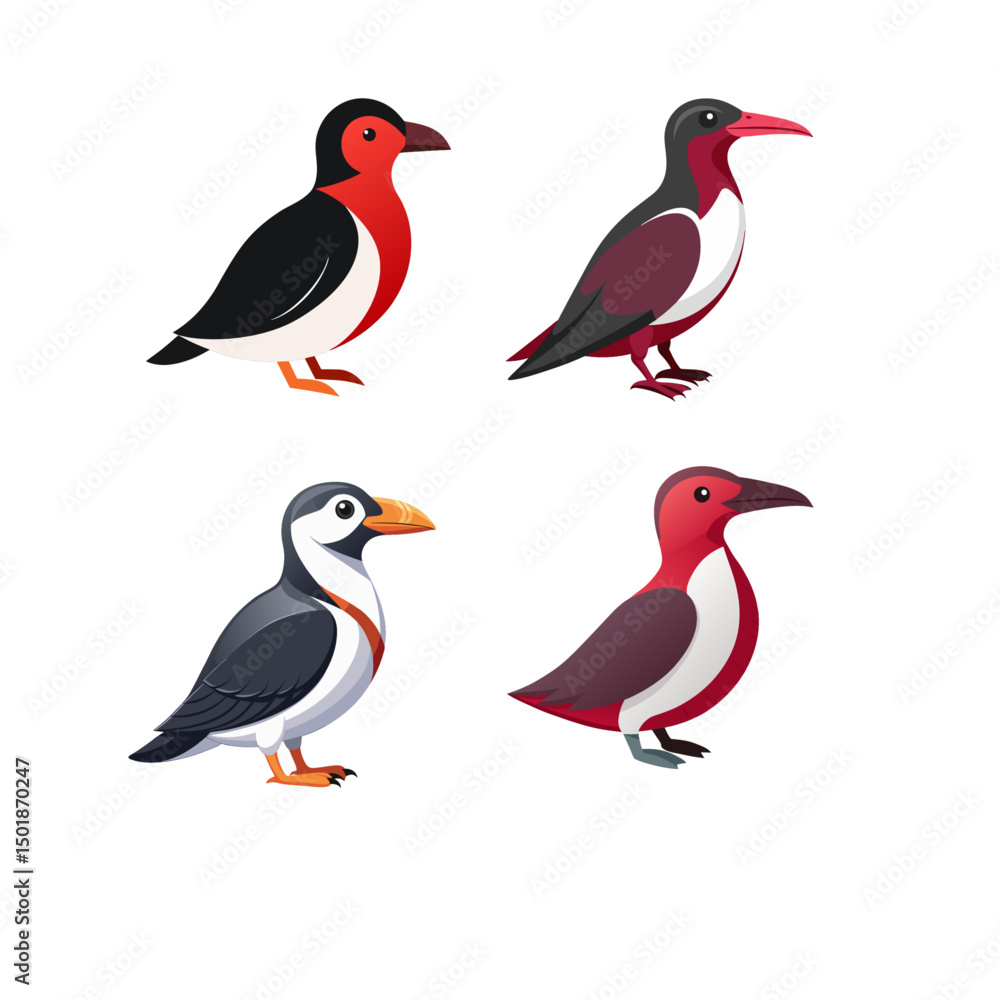 Fototapeta premium set of birds