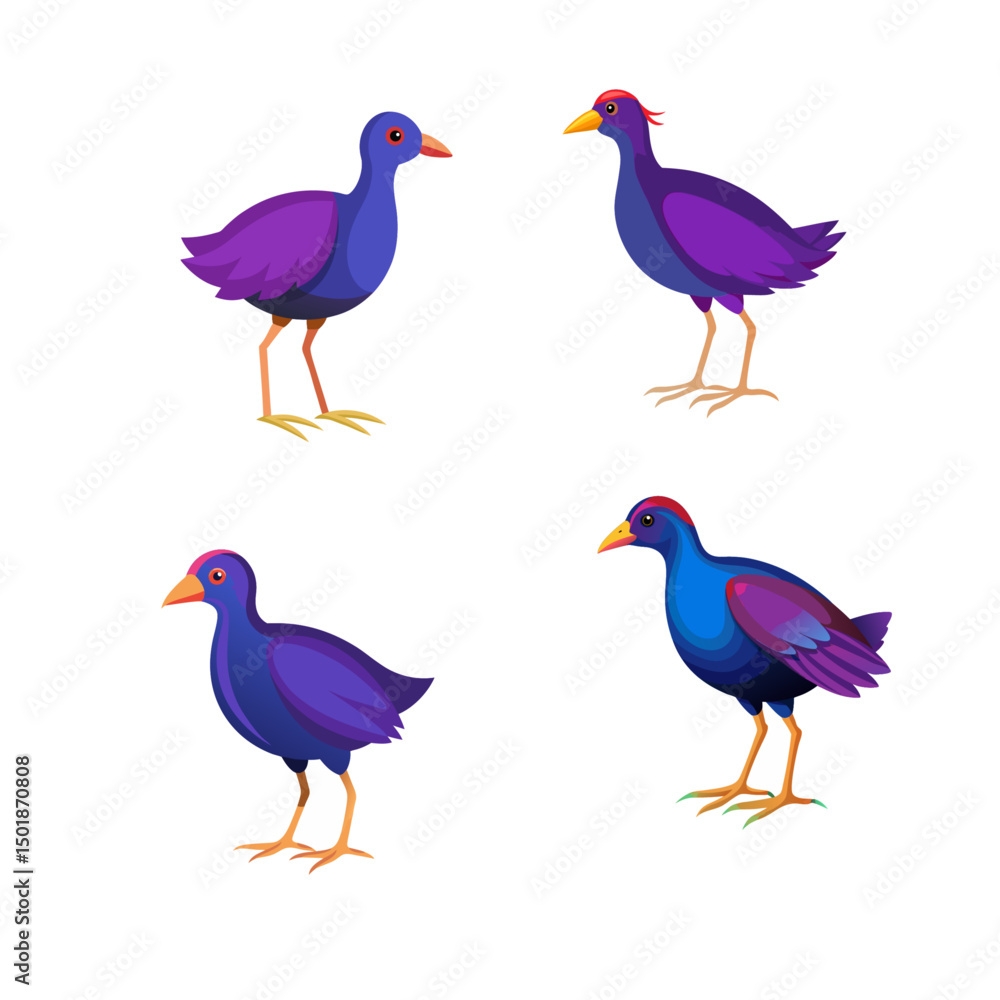 Fototapeta premium set of birds isolated on white