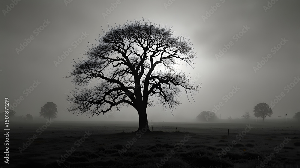 Obraz premium lonely tree in the fog