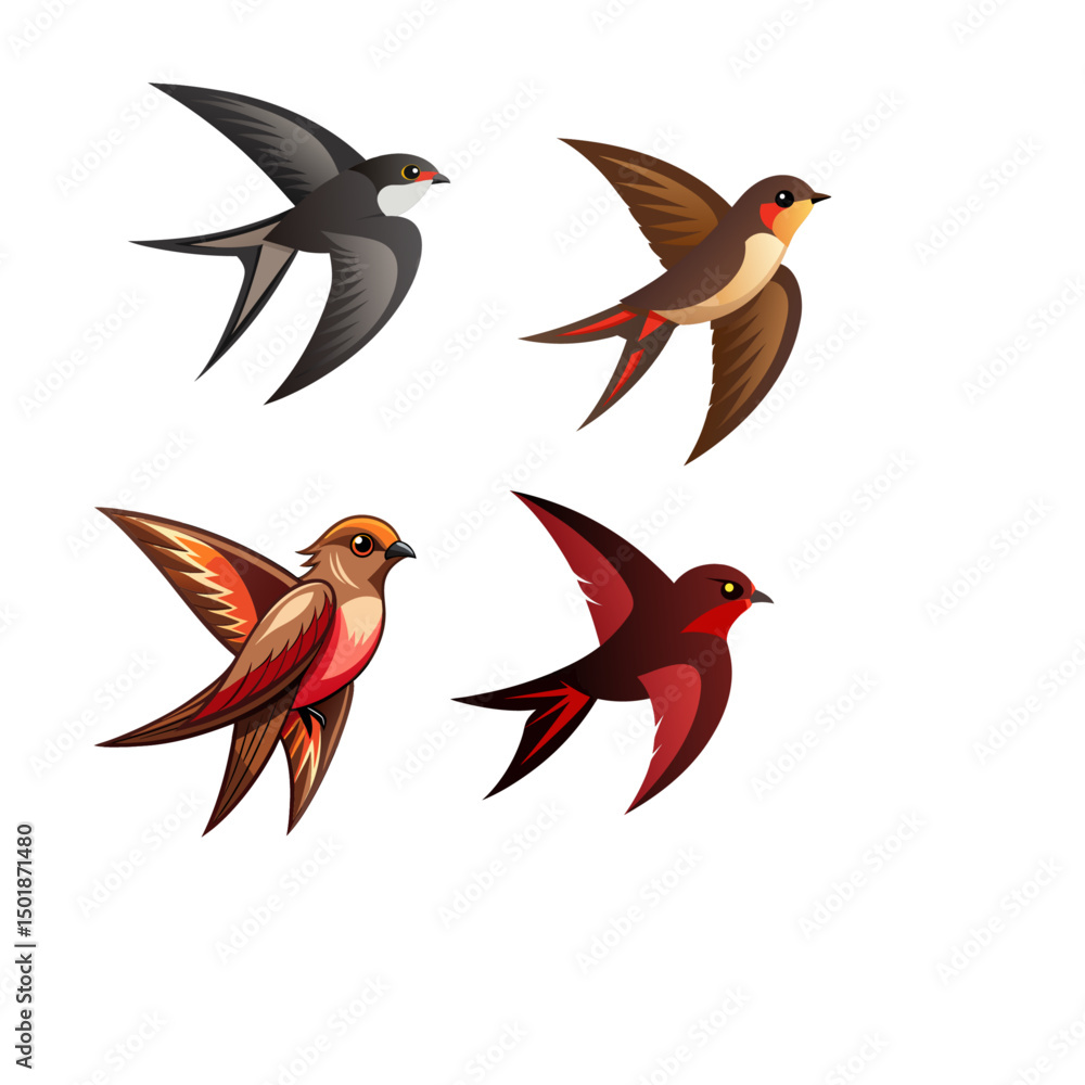Fototapeta premium set of birds